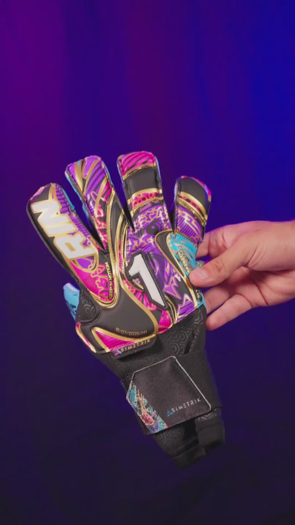 Video Guantes de Portero Rinat Asimetrik Pro Future  Negro  Azul Rosa
