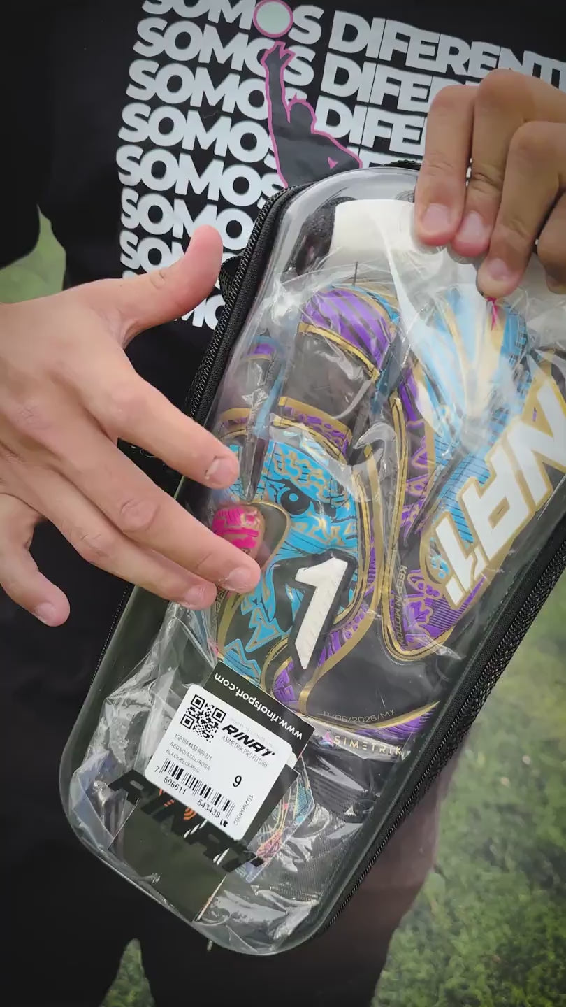 Video Guantes de Portero Rinat Asimetrik Pro Future  Negro  Azul Rosa