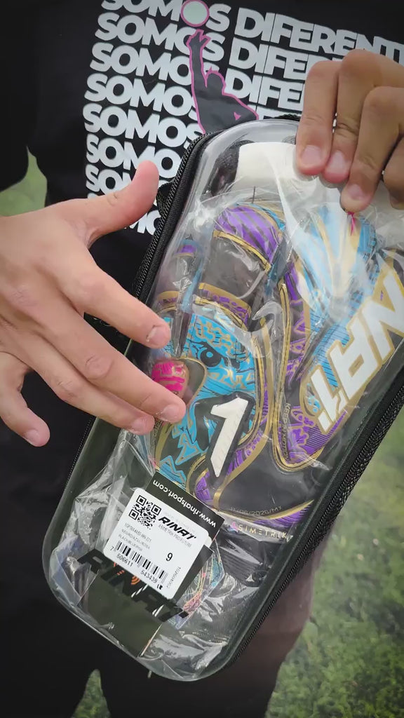 Video Guantes de Portero Rinat Asimetrik Pro Future  Negro  Azul Rosa