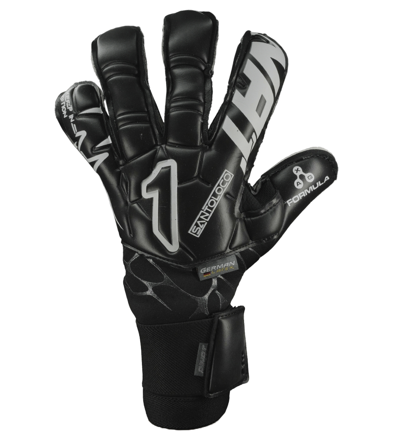 Guantes de portero de futbol Santoloco Pro Negro unokeeper 3