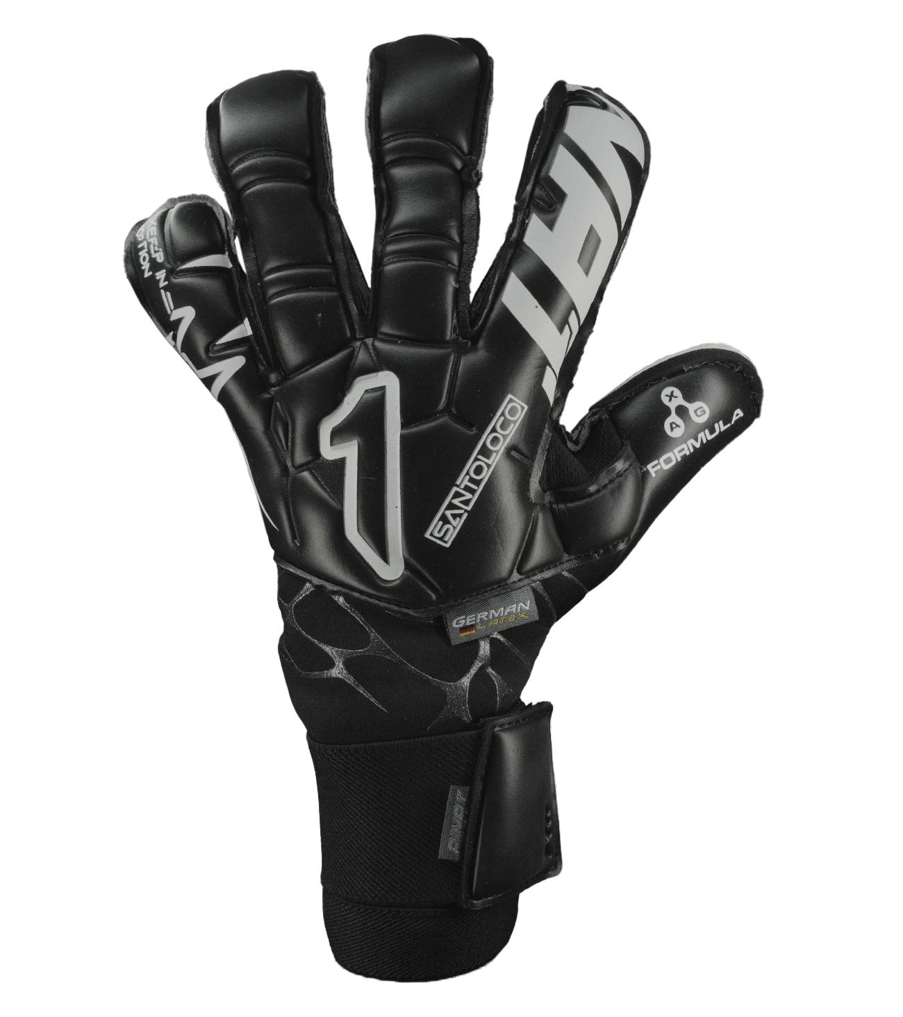 Guantes de portero de futbol Santoloco Pro Negro unokeeper 3