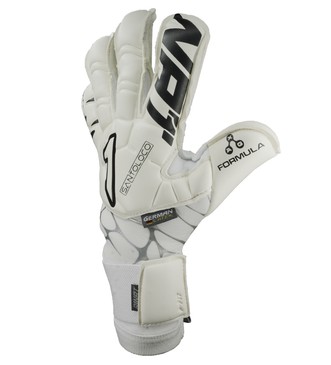 Guantes de portero de futbol Santoloco Pro blanco unokeeper 2