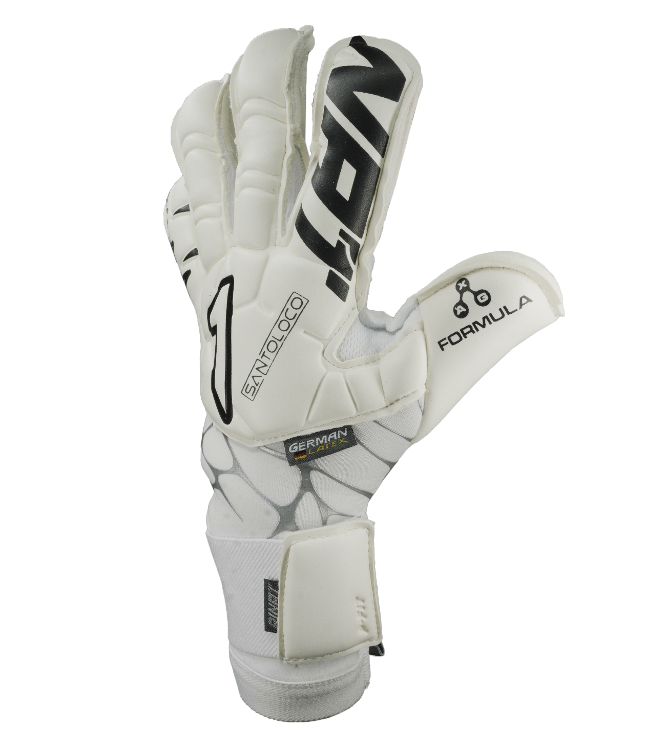 Guantes de portero de futbol Santoloco Pro blanco unokeeper 2