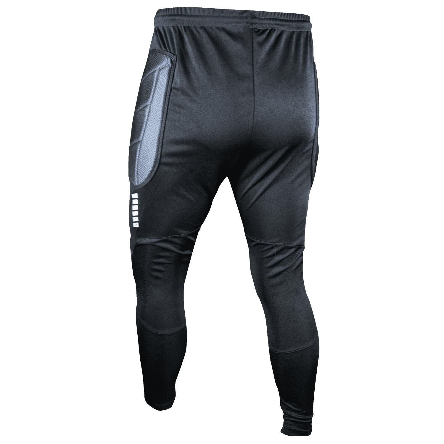 Pantalones de portero Rinat Cota para fútbol, confeccionados en 100% poliéster resistente, ligeros y duraderos, con aplicaciones de lycra en el tiro para mayor flexibilidad y transpirabilidad, protecciones acolchadas en caderas y rodillas para absorber impactos en caídas y bloqueos, costuras reforzadas y aplicaciones de silicona para mejor control del balón, ajuste ergonómico que se adapta al cuerpo del arquero, comodidad, movilidad y seguridad para entrenamientos y partidos en césped natural o sintético.