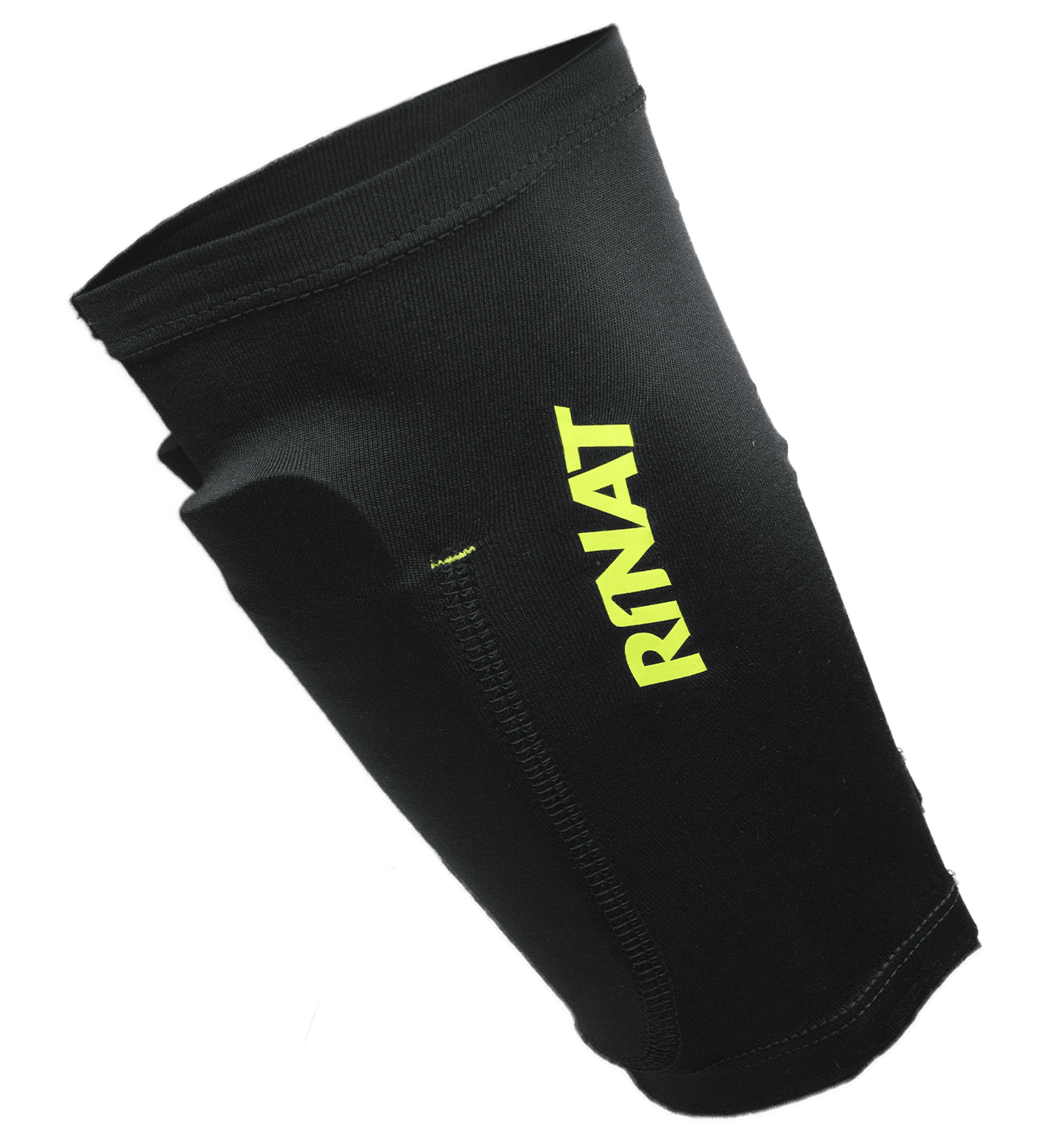 Cuenta con una forma tubular anatómica que se adapta a la pierna como una segunda piel, permitiendo que la espinillera permanezca estable sin limitar la movilidad.
Su diseño es minimalista y deportivo, con el logo Rinat en color amarillo fluorescente, aportando estilo y visibilidad dentro del terreno de juego.